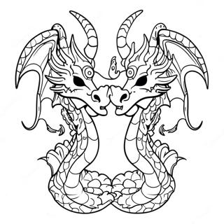 Two Headed Dragon Coloring Page 58393-46852