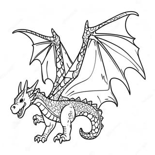 Majestic Two Headed Dragon Flying Coloring Page 58394-46856