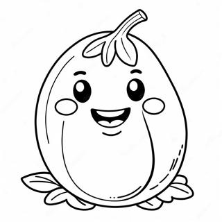 Cute Eggplant With Smiling Face Coloring Page 58424-46873