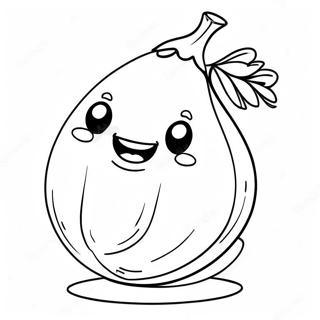 Cute Eggplant With Smiling Face Coloring Page 58424-46874