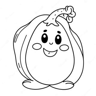 Cute Eggplant With Smiling Face Coloring Page 58424-46875