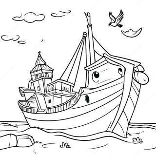 Colorful Noah S Ark Coloring Page 58454-46903