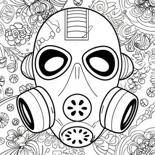 Cool Gas Mask Design Coloring Page 58464-46909