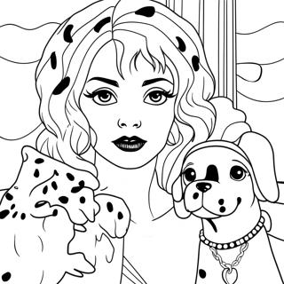 Cruella Deville With Dalmatians Coloring Page 58474-46917