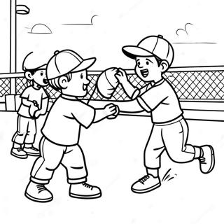 Sandlot Baseball Kids Playing Coloring Page 58483-46921