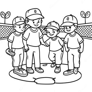 Sandlot Baseball Kids Playing Coloring Page 58483-46922