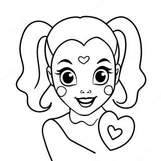 Cute Harley Quinn With A Heart Coloring Page 58494-46933