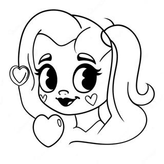 Cute Harley Quinn With A Heart Coloring Page 58494-46934