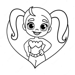 Cute Harley Quinn With A Heart Coloring Page 58494-46935