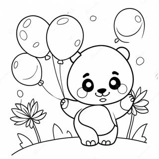 Funny Combo Panda With Balloons Coloring Page 58504-46938