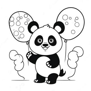 Funny Combo Panda With Balloons Coloring Page 58504-46939