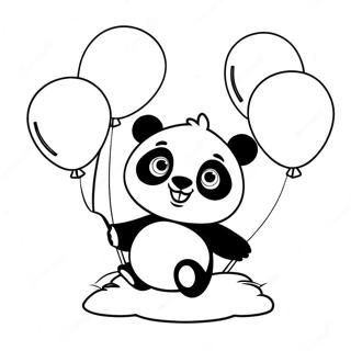 Funny Combo Panda With Balloons Coloring Page 58504-46940