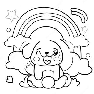 Cyan Rainbow Friends Coloring Page 5856-4790