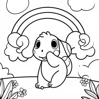 Cyan Rainbow Friends Coloring Page 5856-4791