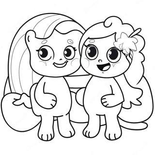 Cyan Rainbow Friends Coloring Page 5856-4792