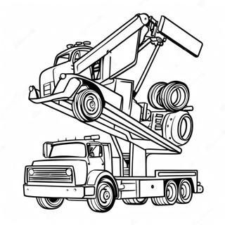 Colorful Rotator Tow Truck In Action Coloring Page 58594-47013