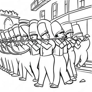 Festive Parade Marching Band Coloring Page 58604-47034