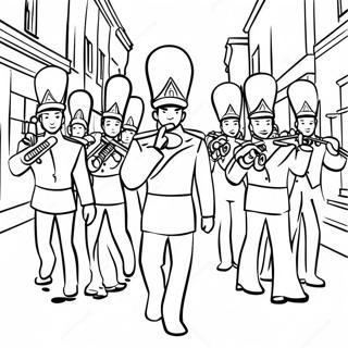 Festive Parade Marching Band Coloring Page 58604-47035