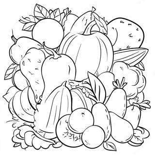 Colorful Fruits And Vegetables Coloring Page 58654-47065