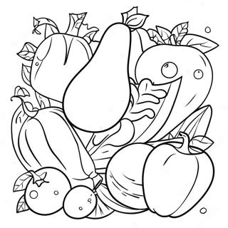 Colorful Fruits And Vegetables Coloring Page 58654-47067