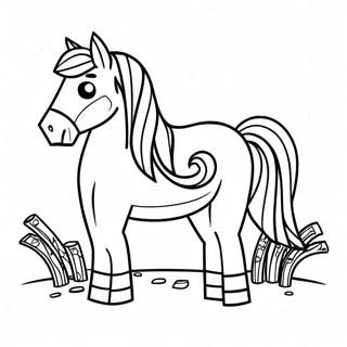 Minecraft Horse Coloring Page 58663-47062