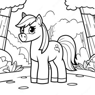 Minecraft Pony In A Forest Coloring Page 58664-47073