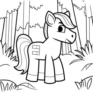 Minecraft Pony In A Forest Coloring Page 58664-47074