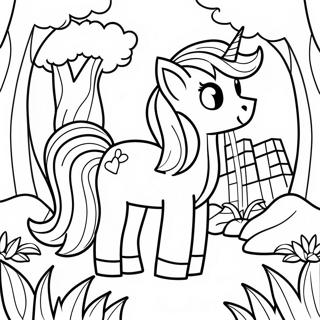 Minecraft Pony In A Forest Coloring Page 58664-47075