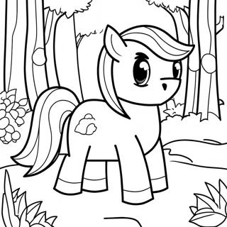 Minecraft Pony In A Forest Coloring Page 58664-47076