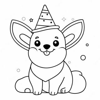 Festive Corgi With Christmas Lights Coloring Page 58674-47078