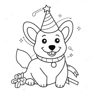 Festive Corgi With Christmas Lights Coloring Page 58674-47079