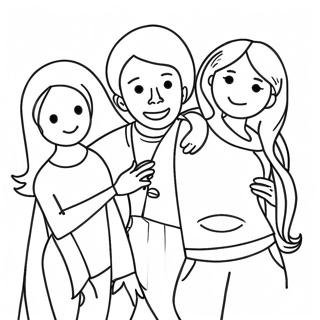 Multicultural Friends Coloring Page 5867-4793