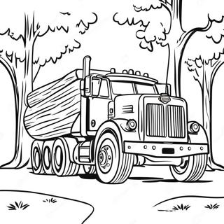 Big Logging Truck With Trees Coloring Page 58684-47085