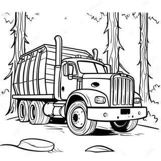 Big Logging Truck With Trees Coloring Page 58684-47086