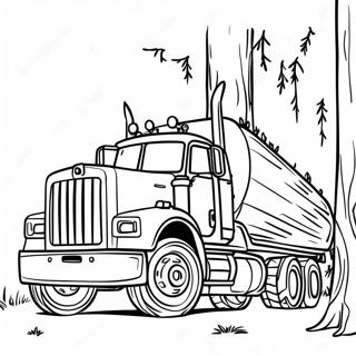 Big Logging Truck With Trees Coloring Page 58684-47087