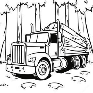 Big Logging Truck With Trees Coloring Page 58684-47088