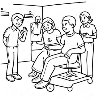 Joyful Physical Therapy Session Coloring Page 58704-47101