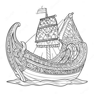 Intricate Viking Ship Coloring Page 58714-47109