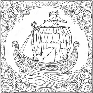 Intricate Viking Ship Coloring Page 58714-47110