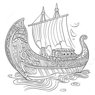 Intricate Viking Ship Coloring Page 58714-47111