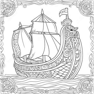 Intricate Viking Ship Coloring Page 58714-47112