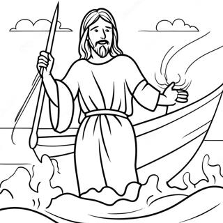 Jesus Calms The Storm Coloring Page 58743-47127