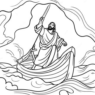 Jesus Calms The Storm Coloring Page 58743-47128