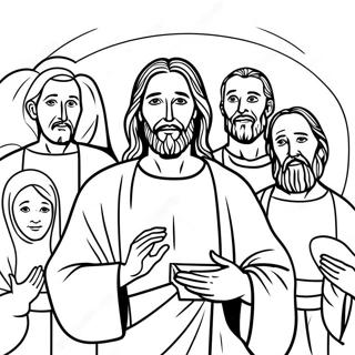 Calm Jesus With Disciples Coloring Page 58744-47140