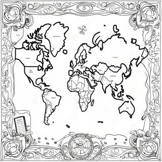 Colorful Divided Kingdom Map Coloring Page 58774-47157