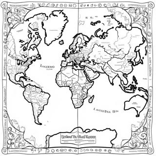 Colorful Divided Kingdom Map Coloring Page 58774-47159