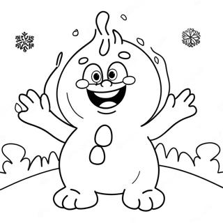 Cute Frozen Snow Monster Coloring Page 58784-47163