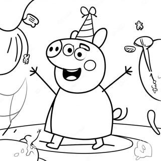 Peppa Pig Birthday Celebration Coloring Page 58803-47177