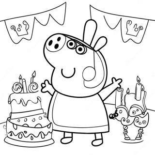 Peppa Pig Birthday Celebration Coloring Page 58803-47178