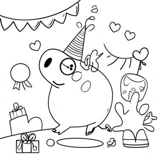 Peppa Pig Birthday Celebration Coloring Page 58803-47180